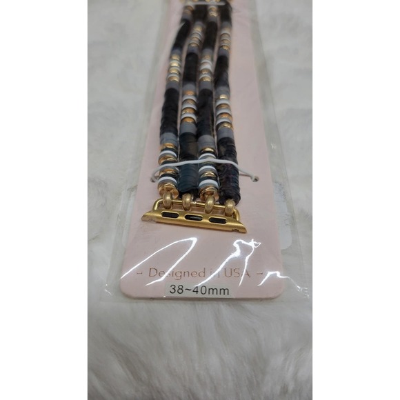 Gold & Black Breaded Watch Band 38/40mm - Picture 6 of 6